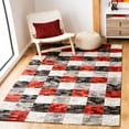 thumbnail image 1 of SAFAVIEH Studio Leather Harland Geometric Area Rug, Grey/Red, 5' x 8', 1 of 5