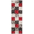 thumbnail image 1 of SAFAVIEH Studio Leather Harland Geometric Runner Rug, Grey/Red, 2'3" x 7', 1 of 4