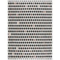 SAFAVIEH Studio Leather Harry Geometric Area Rug, Beige/Black, 8' x 10'