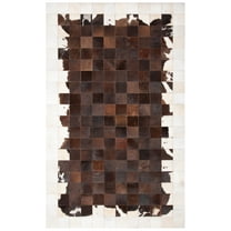 SAFAVIEH Studio Leather Henrietta Geometric Area Rug, Ivory/Brown, 8' x 10'