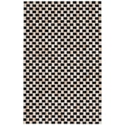 SAFAVIEH Studio Leather Ivy Geometric Area Rug, Black/Ivory, 5 x 8