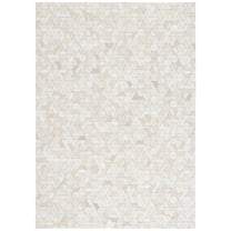 SAFAVIEH Studio Leather June Geometric Area Rug, Ivory/Silver, 8' x 10'