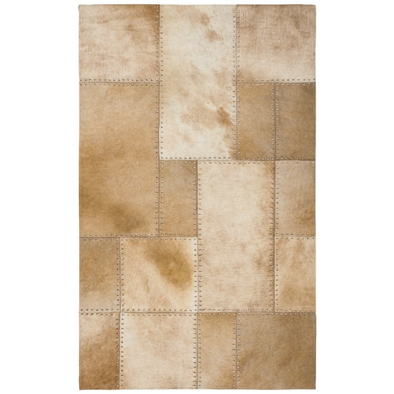 SAFAVIEH Studio Leather Juniper Geometric Area Rug, Beige, 3' x 5'