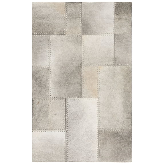 SAFAVIEH Studio Leather Juniper Geometric Area Rug, Grey, 3' x 5'
