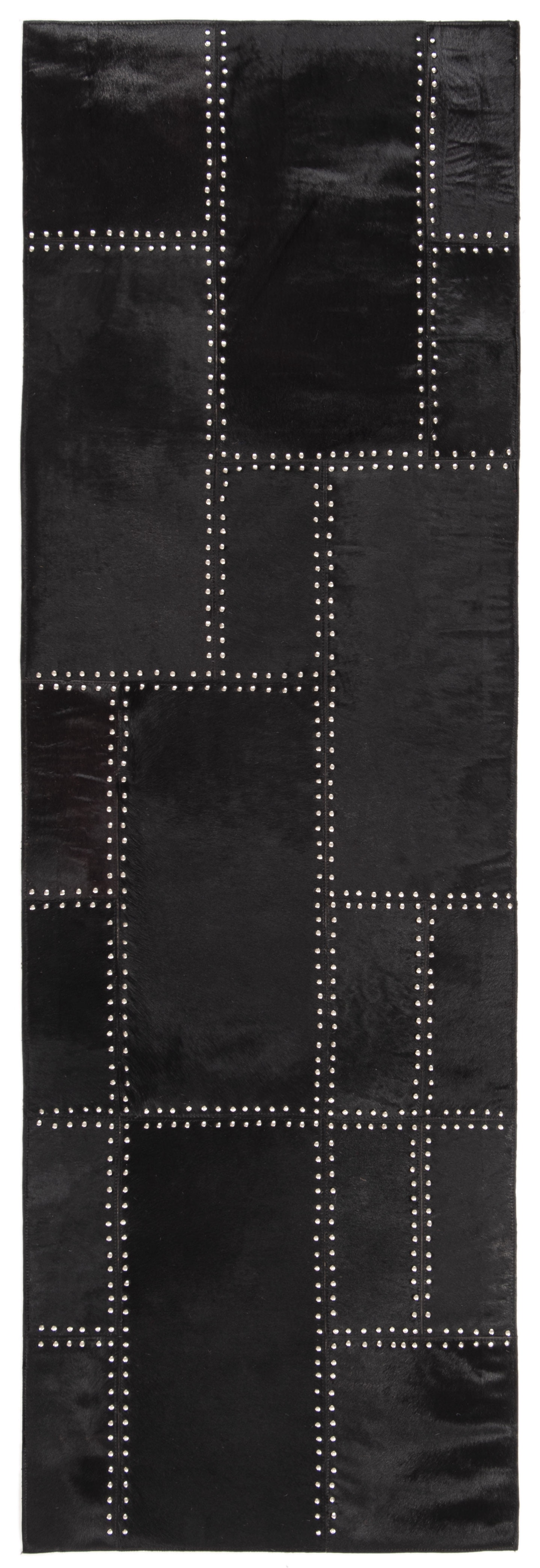 SAFAVIEH Studio Leather Juniper Geometric Runner Rug, Black, 2'3