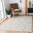 thumbnail image 1 of SAFAVIEH Studio Leather Katelyn Geometric Chevron Area Rug, Ivory/Grey, 5' x 8', 1 of 9