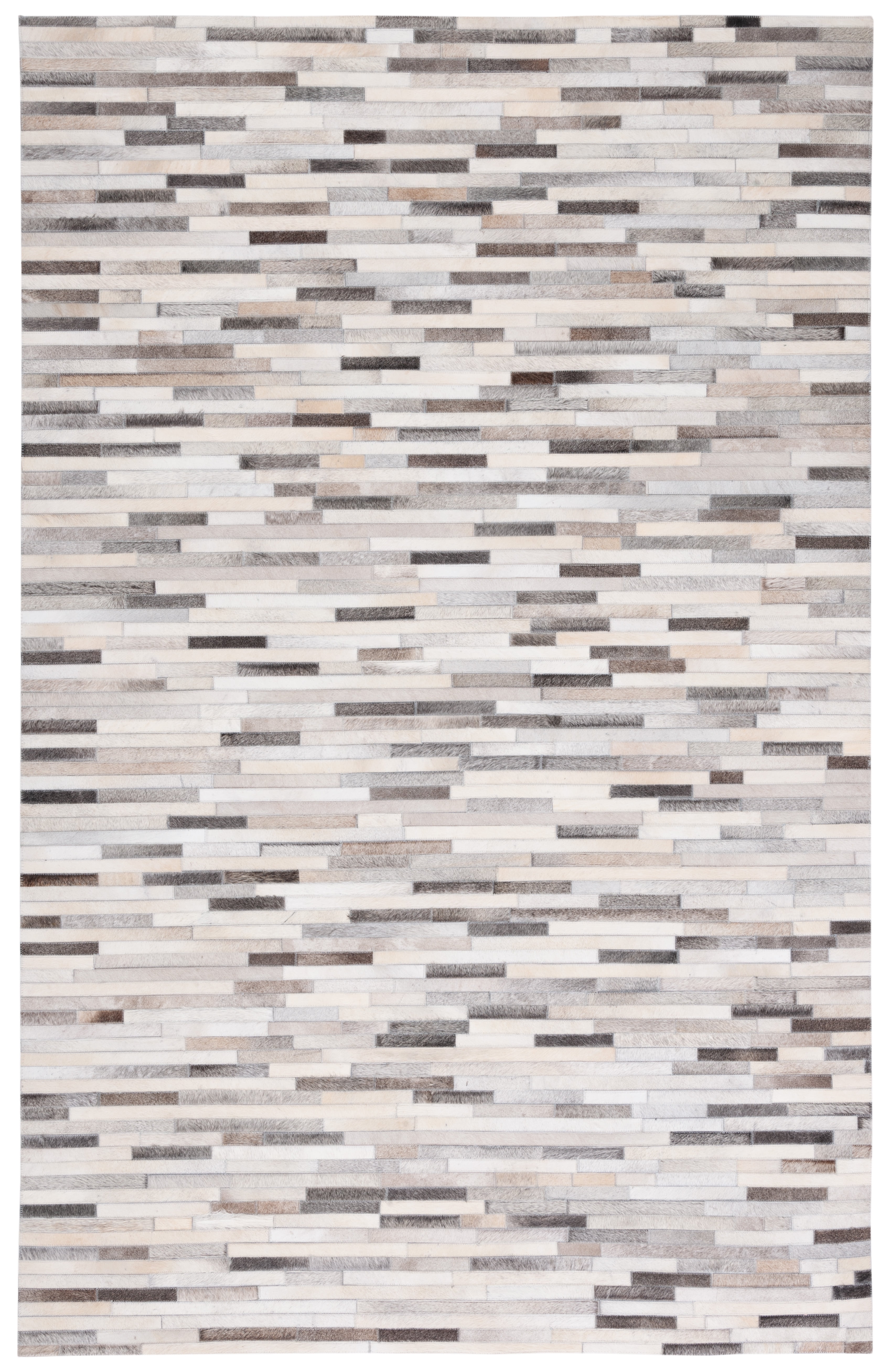 SAFAVIEH Studio Leather Kenyon Striped Area Rug, Ivory/Grey, 4' x 6'