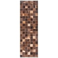 thumbnail image 1 of SAFAVIEH Studio Leather Kynaston Geometric Runner Rug, Brown/Beige, 2'3" x 5', 1 of 7