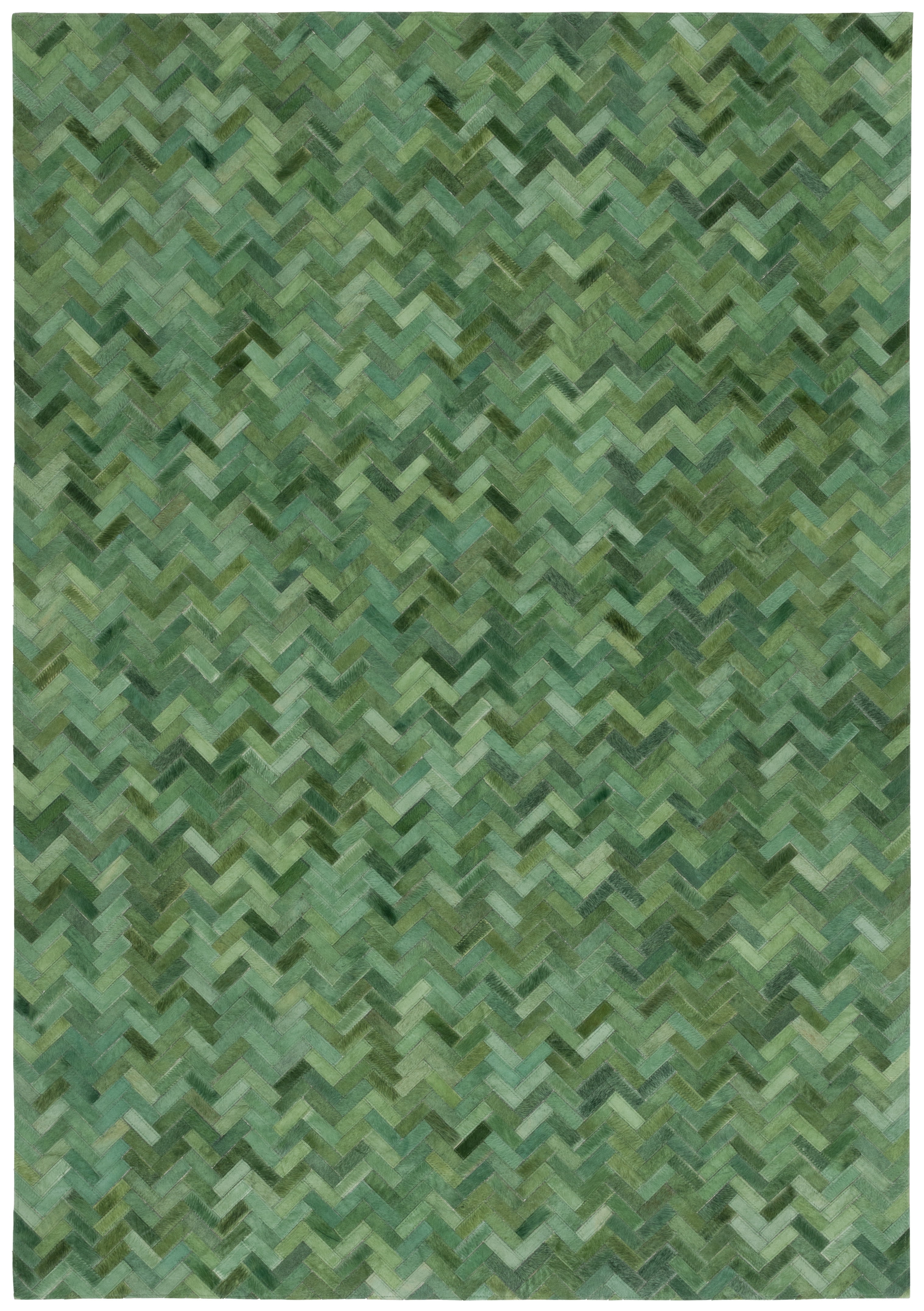 SAFAVIEH Studio Leather Lennard Geometric Area Rug, Green, 4' x 6'