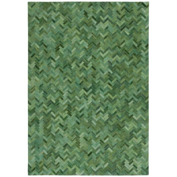 SAFAVIEH Studio Leather Lennard Geometric Area Rug, Green, 8' x 10'