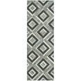 thumbnail image 1 of SAFAVIEH Studio Leather Mariam Geometric Runner Rug, Ivory/Dark Grey, 2'3" x 7', 1 of 6