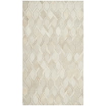 SAFAVIEH Studio Leather Pinwheel Geometric Area Rug, Ivory, 3' x 5'
