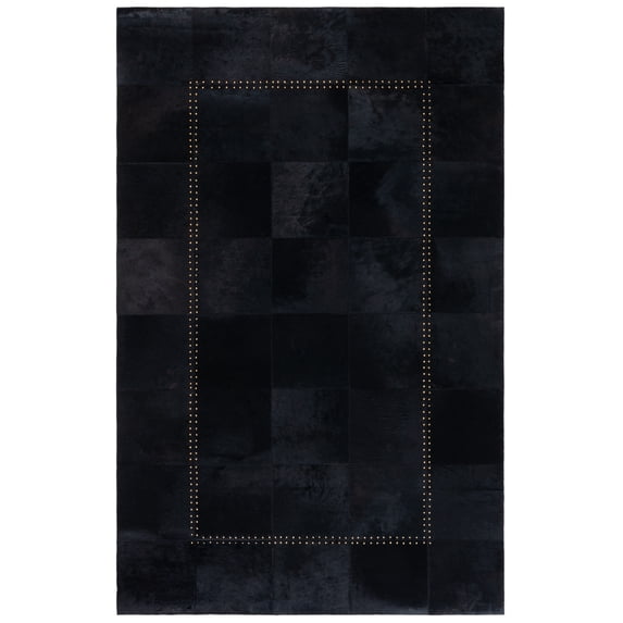 SAFAVIEH Studio Leather Quentin Bordered Area Rug, Black, 5' x 8'