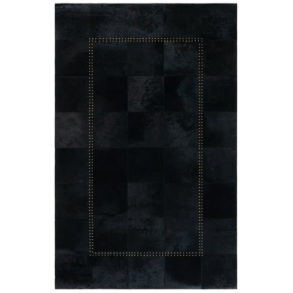 SAFAVIEH Studio Leather Quentin Bordered Area Rug, Black, 8' x 10'