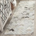 thumbnail image 1 of SAFAVIEH Studio Leather Rozanne Geometric Runner Rug, Grey, 2'3" x 7', 1 of 7