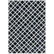 SAFAVIEH Studio Leather Tokora Geometric Area Rug, Black/Ivory, 8' x 10'
