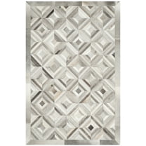 SAFAVIEH Studio Leather Ulysses Geometric Area Rug, Grey, 4' x 6'