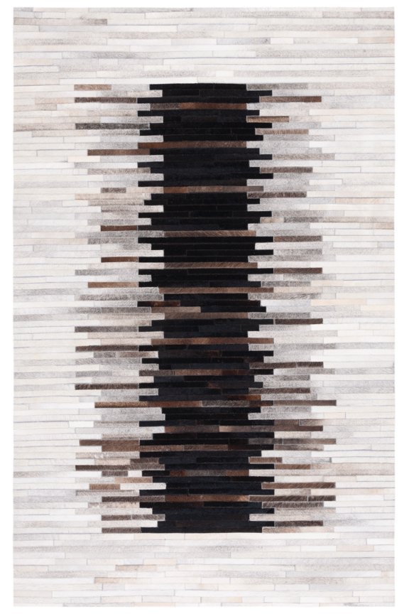 Studio Leather Vasilis Striped Area Rug, Grey/Brown, 6' x 9'