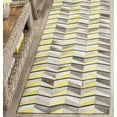 thumbnail image 1 of SAFAVIEH Studio Leather Xzavier Geometric Runner Rug, Ivory/Yellow, 2'3" x 7', 1 of 6