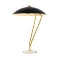 thumbnail image 1 of SAFAVIEH Suarez 20 in. Modern Brass Metal Table Lamp with Black Shade, 1 of 5