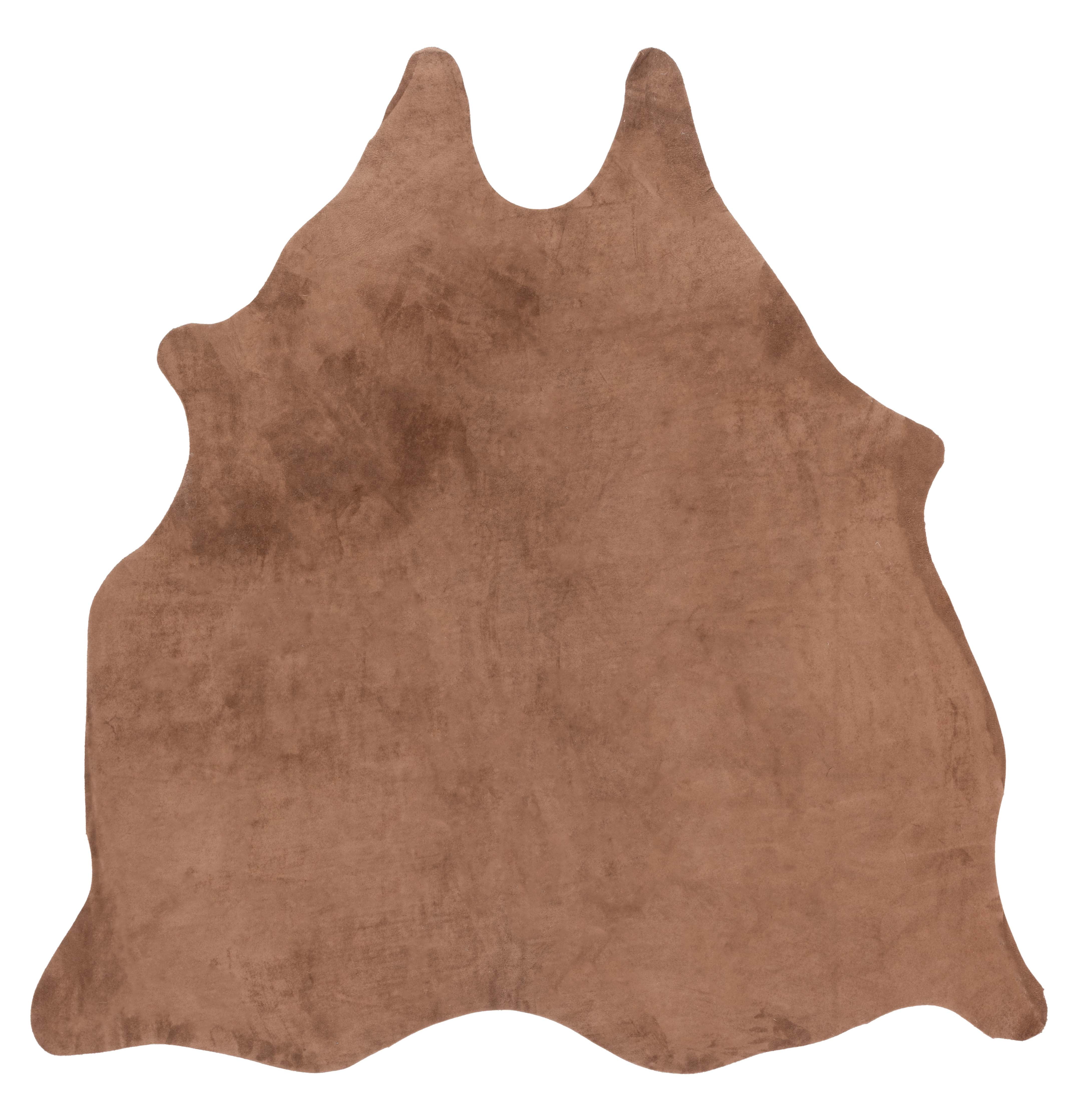 Handmade Light Brown Suede Cowhide Area Rug, 5' x 7'