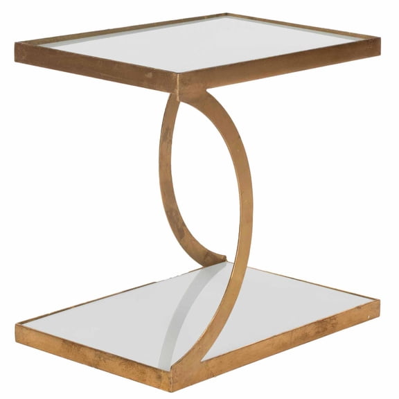 SAFAVIEH Sullivan 18 in. H Solid Glam Accent Table, Gold/White Glass