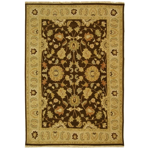 SAFAVIEH Sumak Aliya Traditional Wool Area Rug, Brown/Beige, 9' x 12'