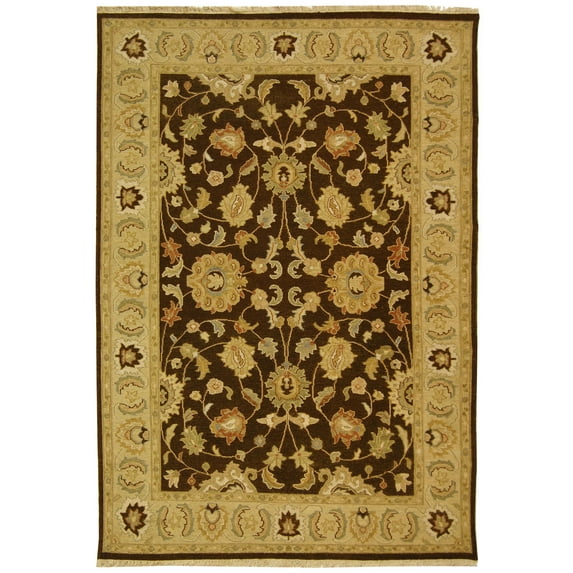 SAFAVIEH Sumak Aliya Traditional Wool Area Rug, Brown/Beige, 9' x 12'