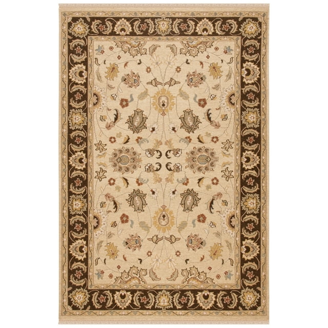 SAFAVIEH Sumak Aliya Traditional Wool Area Rug, Ivory/Brown, 4' x 6'