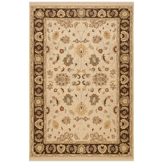 SAFAVIEH Sumak Aliya Traditional Wool Area Rug, Ivory/Brown, 4' x 6'