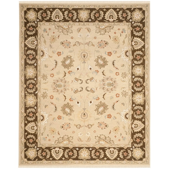 SAFAVIEH Sumak Aliya Traditional Wool Area Rug, Ivory/Brown, 8' x 10'