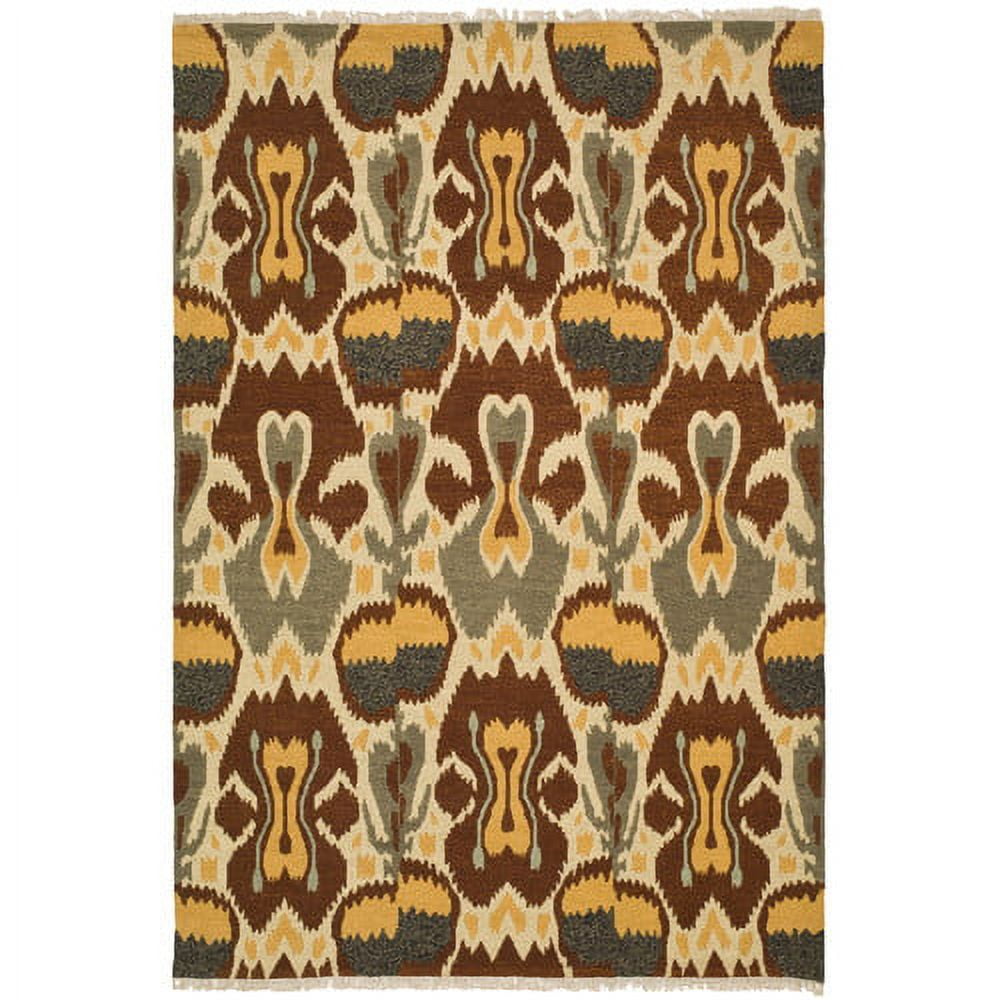 Sumak Gray and Red Wool 6' x 9' Handwoven Reversible Rug