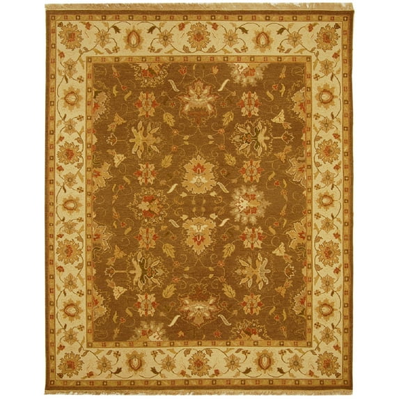 SAFAVIEH Sumak Clotilda Traditional Wool Area Rug, Brown/Ivory, 6' x 9'