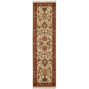SAFAVIEH Sumak Collection SK115B Handmade Ivory/Rust Rug