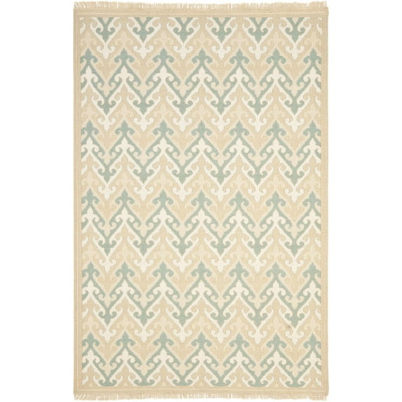 SAFAVIEH Sumak Kiana Transitional Wool Area Rug, Beige/Multi, 6' x 9'