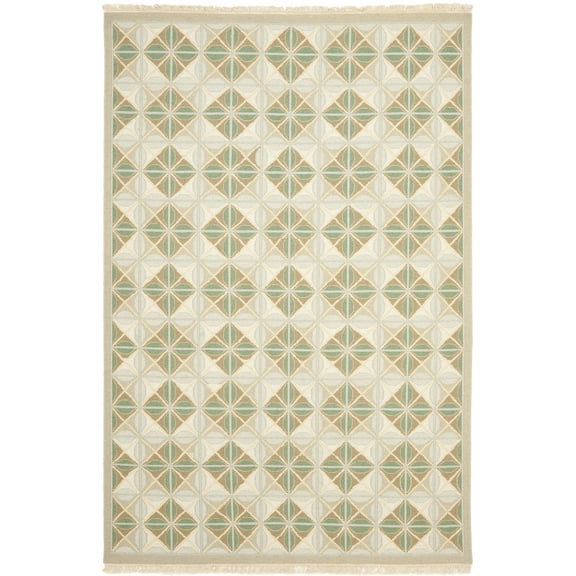 SAFAVIEH Sumak Westley Transitional Wool Area Rug, Blue/Beige, 4' x 6'