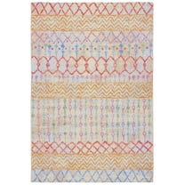 SAFAVIEH Summer Samia Geometric Indoor/Outdoor Area Rug, Gold/Blue, 9' x 12'