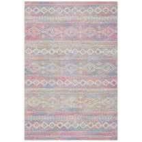 SAFAVIEH Summer Zoja Geometric Indoor/Outdoor Area Rug, Ivory/Pink, 9' x 12'