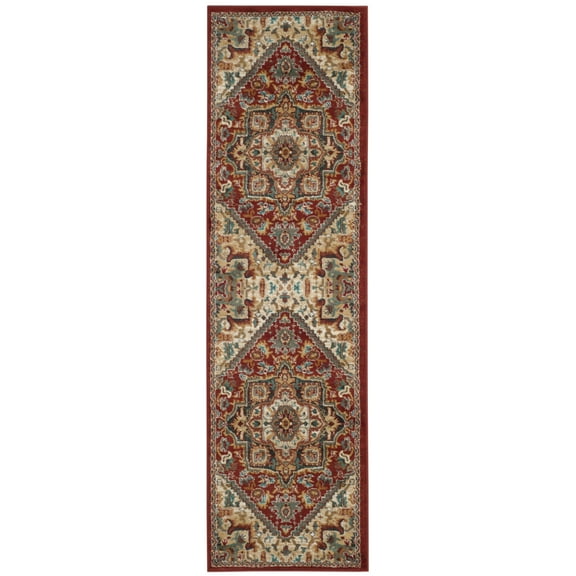 SAFAVIEH Summit Collection SMT293C Red / Dark Grey Rug