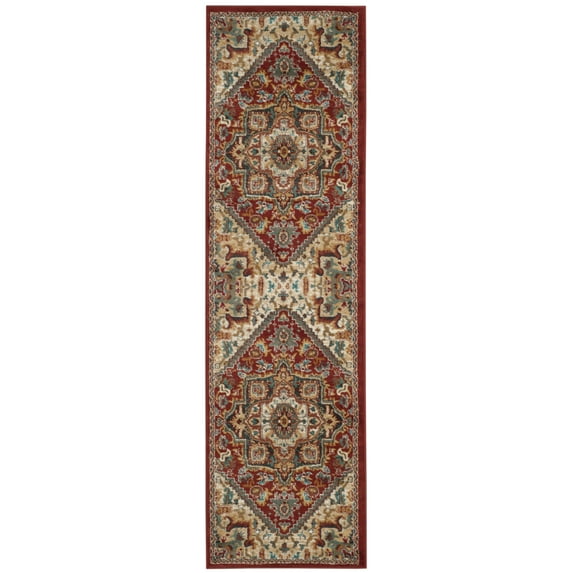 SAFAVIEH Summit Collection SMT293C Red / Dark Grey Rug