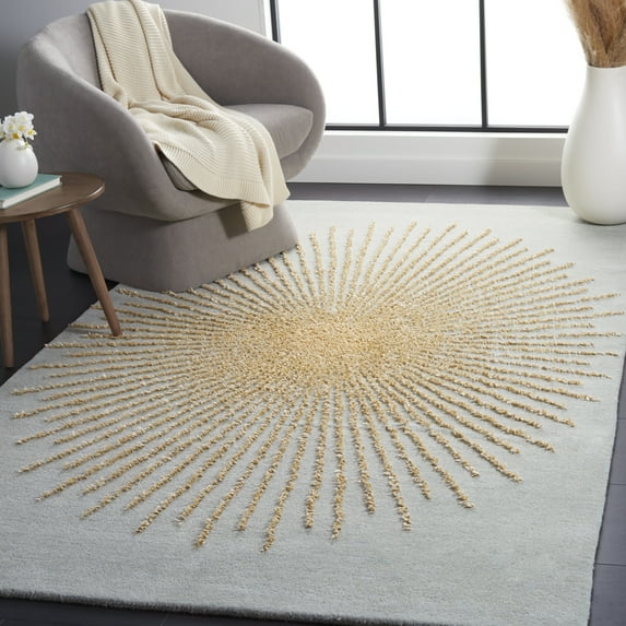 SAFAVIEH Summit Collection SMT294G Grey / Ivory Rug