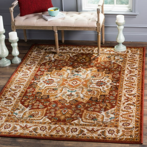 SAFAVIEH Summit Collection SMT295R Red / Ivory Rug