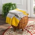 thumbnail image 1 of SAFAVIEH Sun Kissed Knit Striped Throw, 50" x 60", Yellow/Light Grey/Natural, 1 of 2