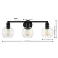 thumbnail image 1 of SAFAVIEH Sunetta 3-Light LED Black Iron Wall Sconce with Clear Shade, 1 of 7