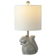 thumbnail image 1 of SAFAVIEH Sunny 18 in. Squirrel Grey Ceramic Table Lamp with 100% White Cotton Shade, 1 of 6