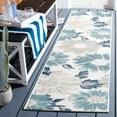 thumbnail image 1 of SAFAVIEH Sunrise Aria Floral Reversible Indoor/Outdoor Area Rug, Ivory/Blue Grey, 6'7" x 6'7" Square, 1 of 2