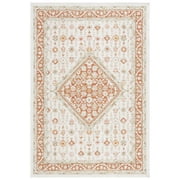 SAFAVIEH Sunrise Eliza Floral Reversible Indoor/Outdoor Area Rug, Ivory/Rust Sage, 5'3" x 7'7"