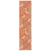 SAFAVIEH Sunrise Jane Floral Reversible Indoor/Outdoor Runner Rug, Ivory/Rust Sage, 2' x 8'
