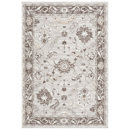 SAFAVIEH Sunrise Joanna Floral Reversible Indoor/Outdoor Area Rug, Grey/Beige Black, 5'3" x 7'7"
