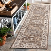 SAFAVIEH Sunrise Joanna Floral Reversible Indoor/Outdoor Area Rug, Grey/Beige Black, 8' x 10'